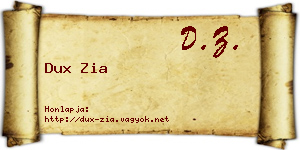 Dux Zia névjegykártya
